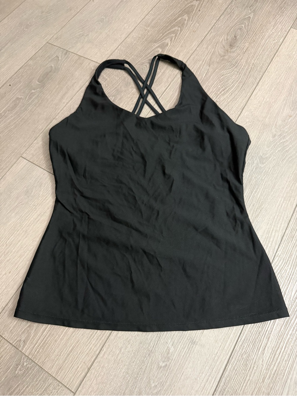 Carbon38 Black Crisscross Back Tank